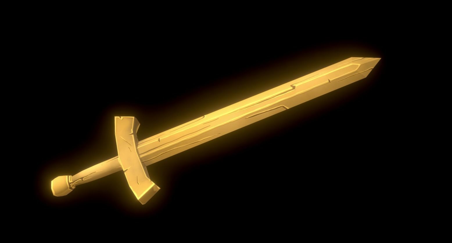 Stylized Wooden Swords Vol 01 Free low-poly 3D model_4