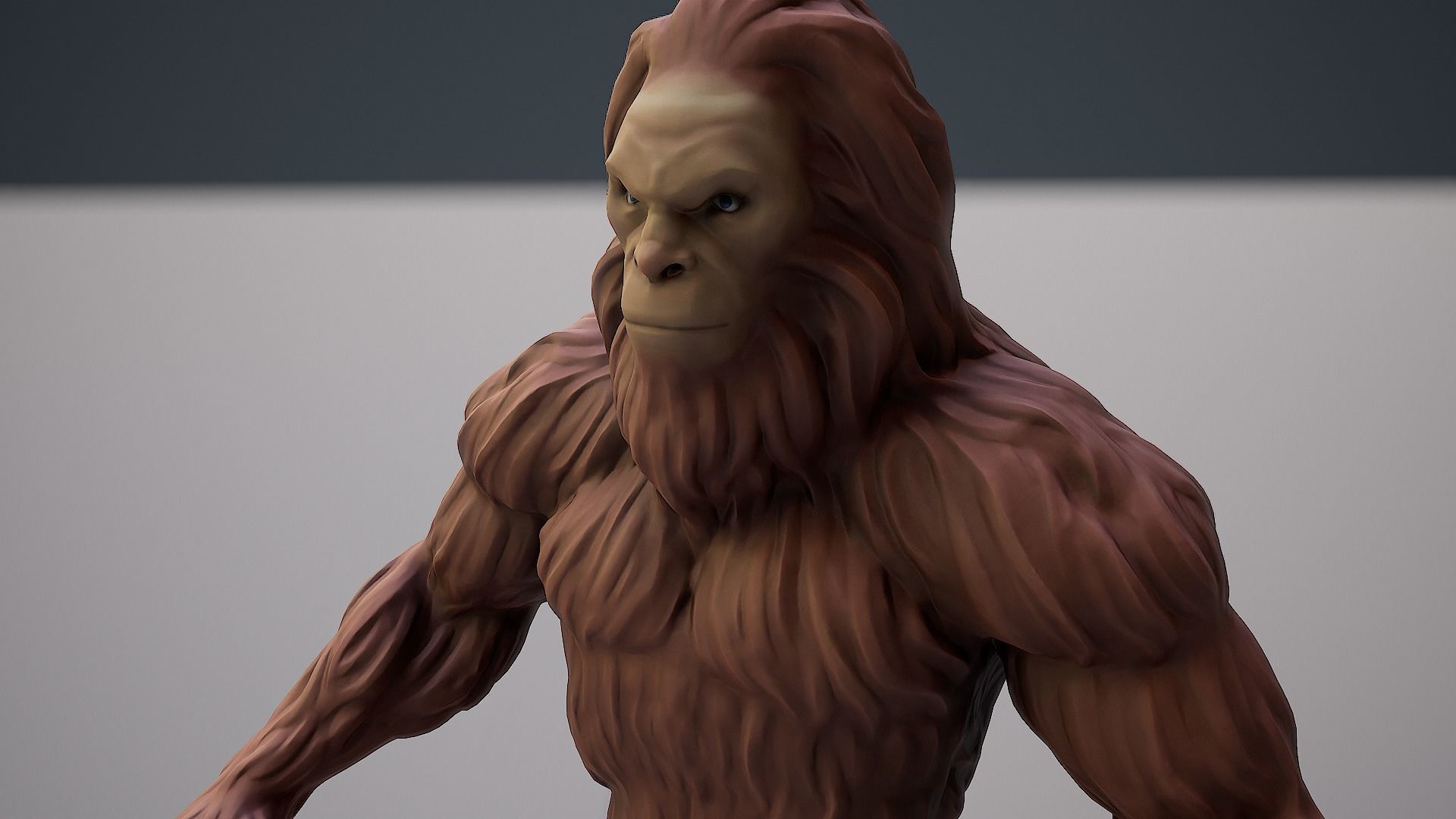 Sasquatch Bigfoot Low-poly 3D model_4