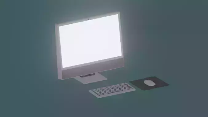 Low Poly All In One Computer 3D model