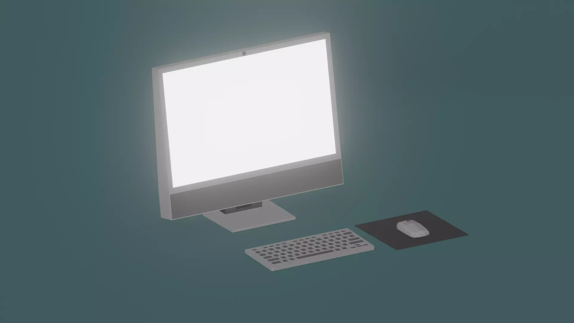 Low Poly All In One Computer 3D model_0