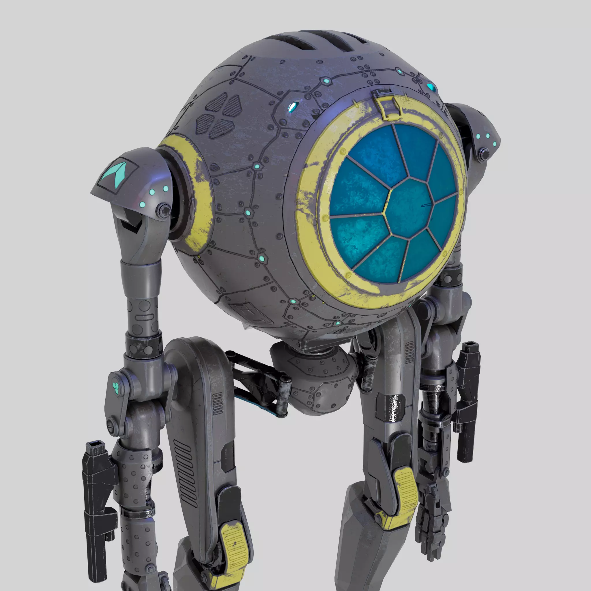 CicleHead Robot  Low-poly 3D model_0