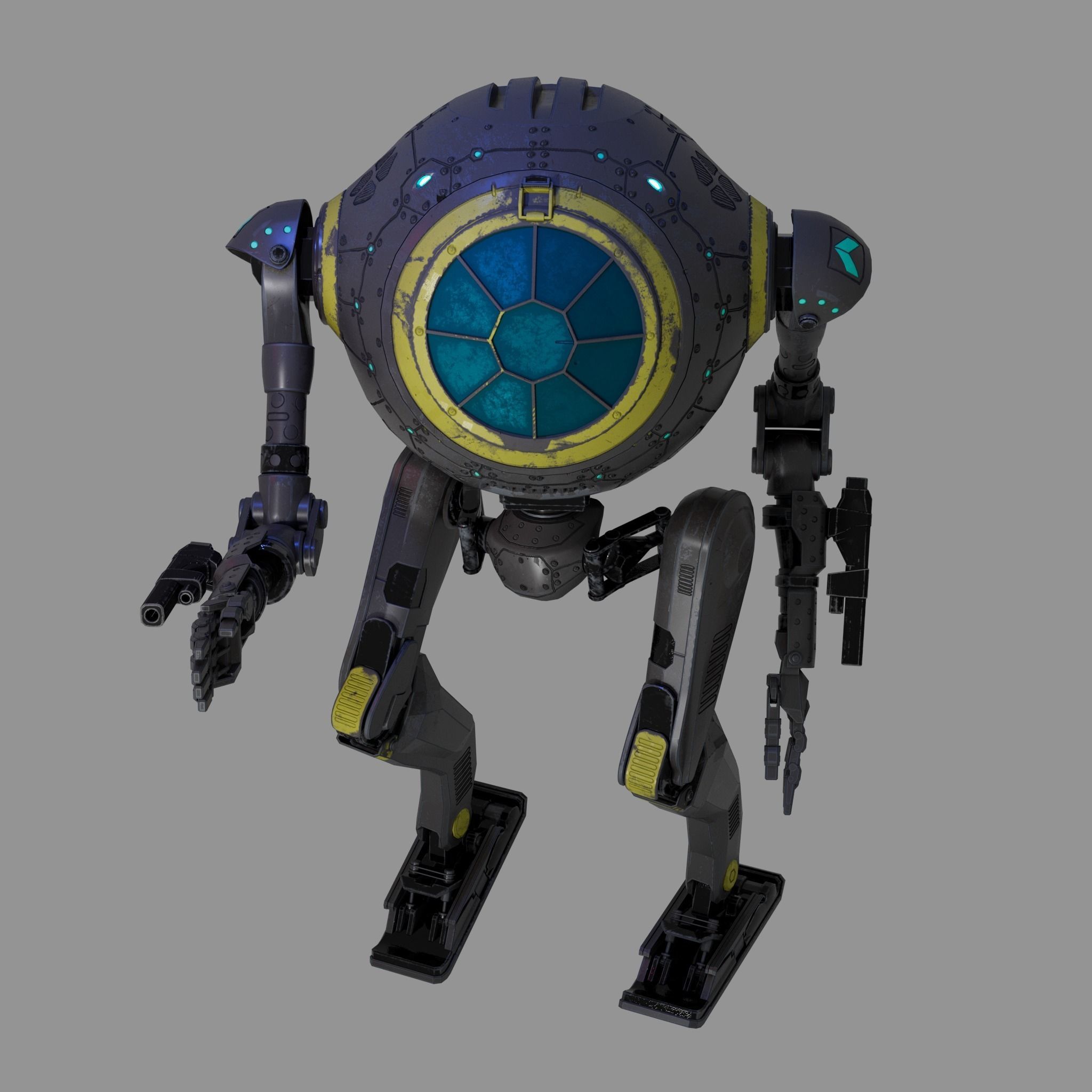 CicleHead Robot  Low-poly 3D model_7