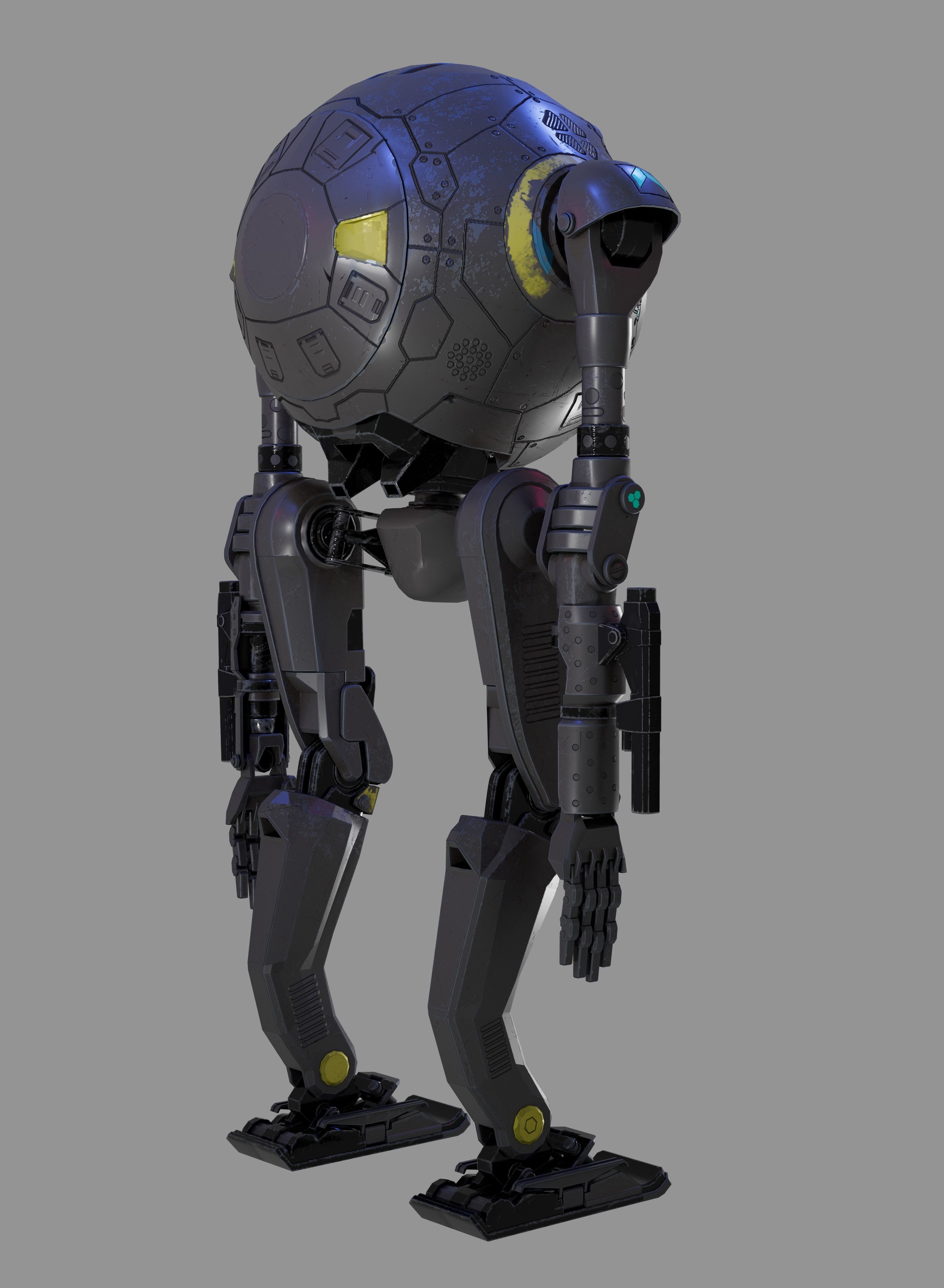 CicleHead Robot  Low-poly 3D model_4