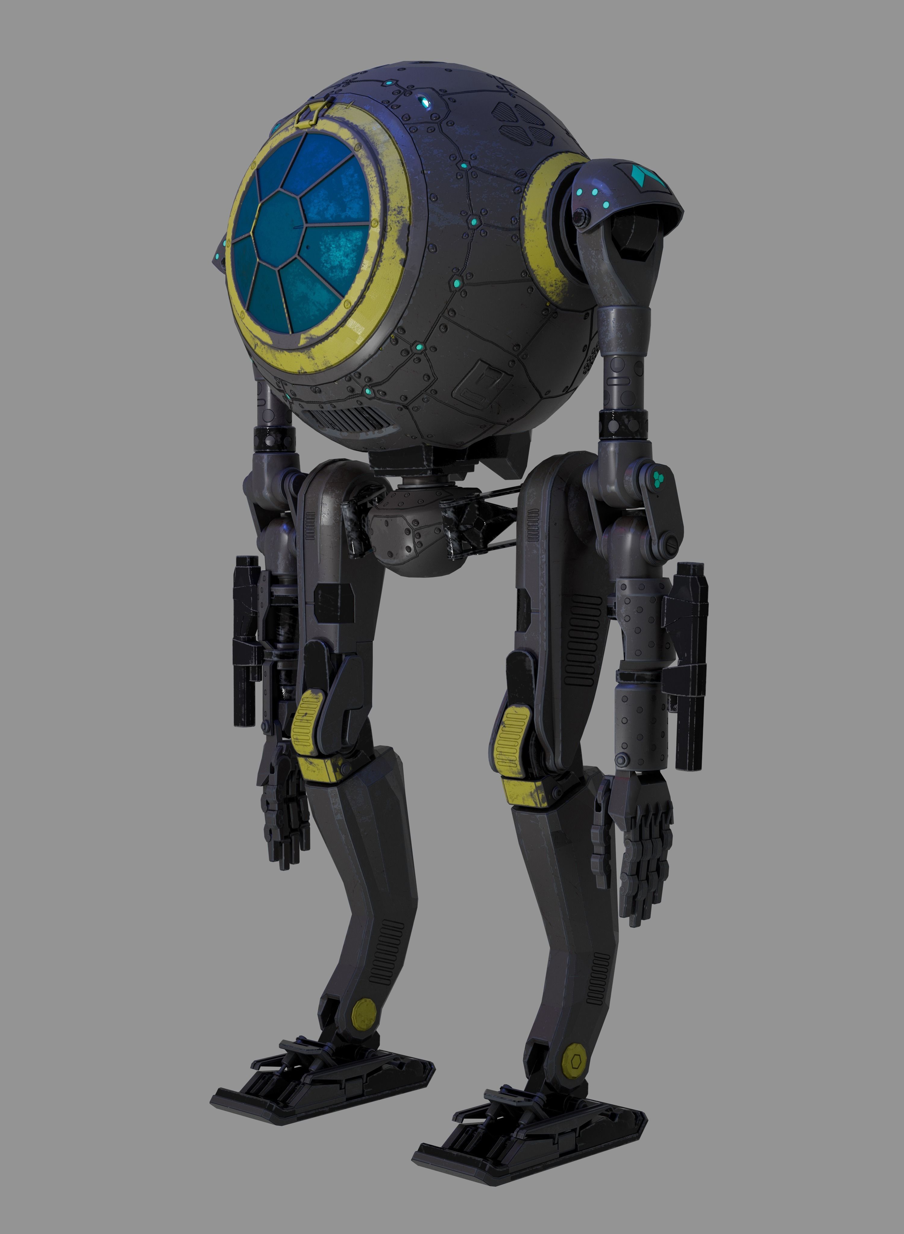 CicleHead Robot  Low-poly 3D model_2
