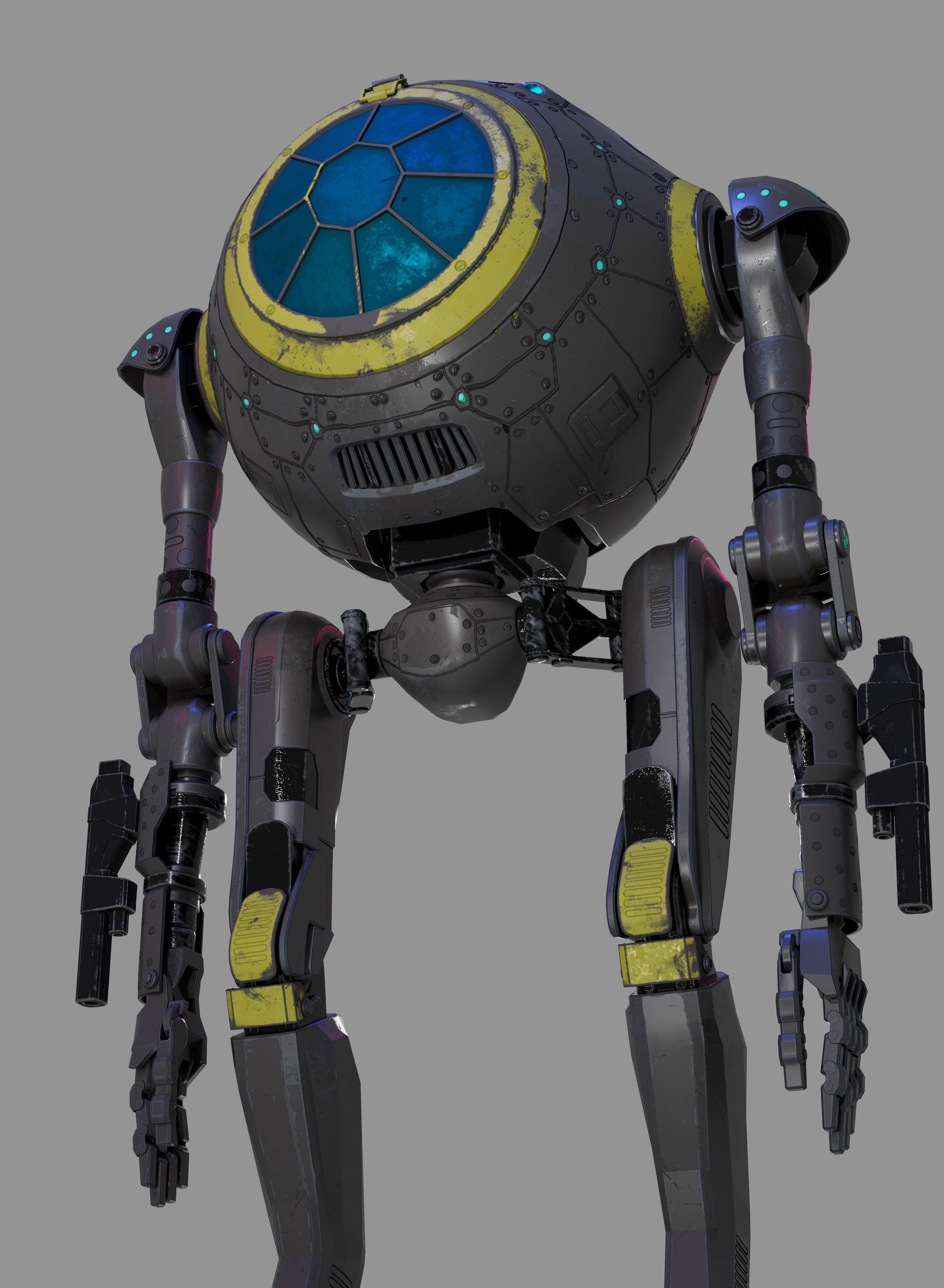 CicleHead Robot  Low-poly 3D model_6