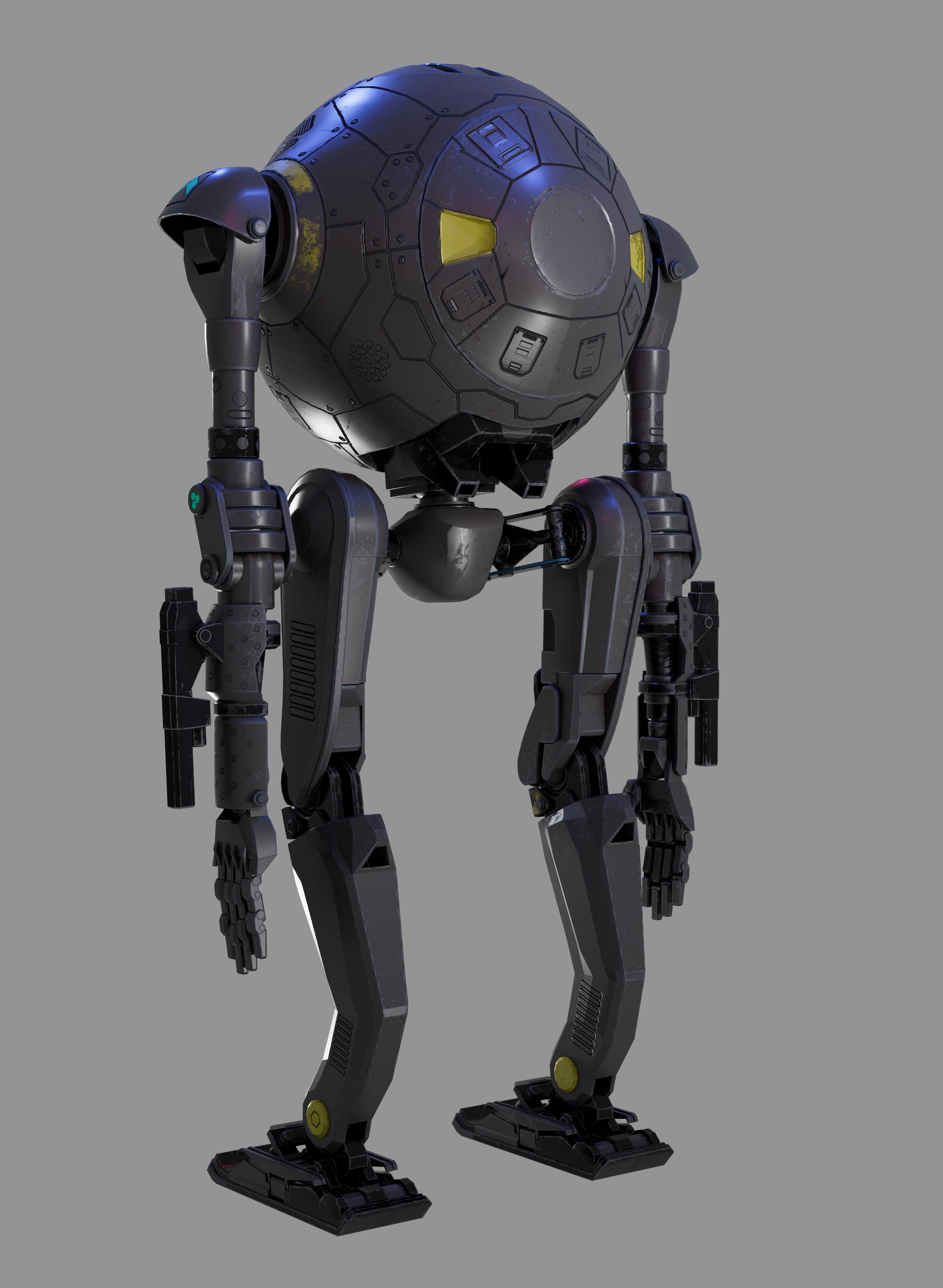 CicleHead Robot  Low-poly 3D model_3