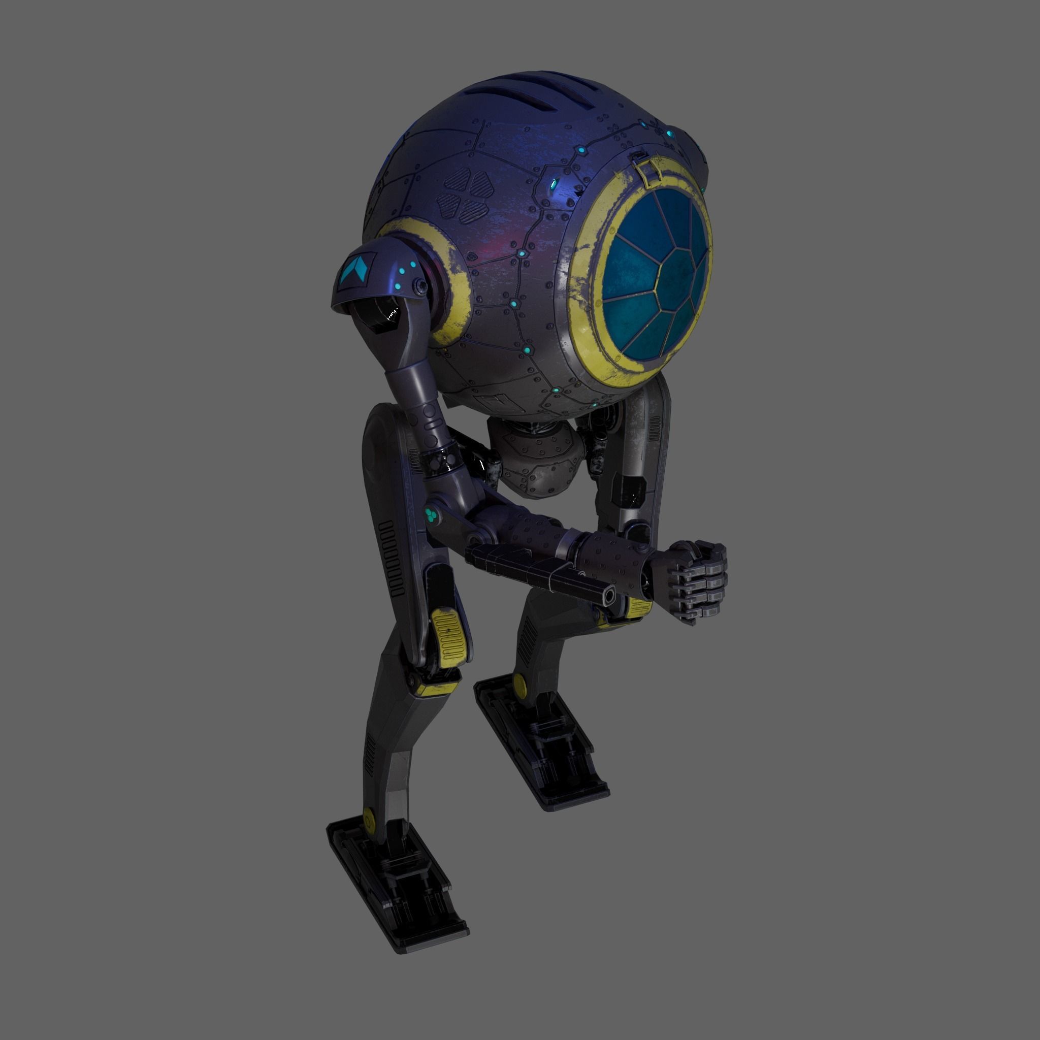 CicleHead Robot  Low-poly 3D model_1