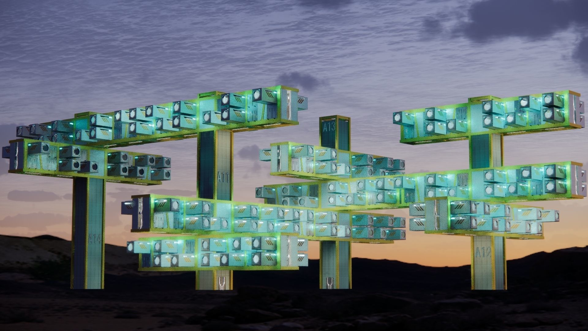 Sci-fi Public Housing 002 3D model_10