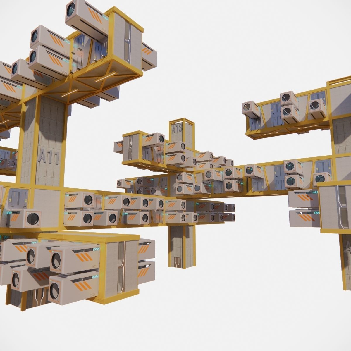 Sci-fi Public Housing 002 3D model_7