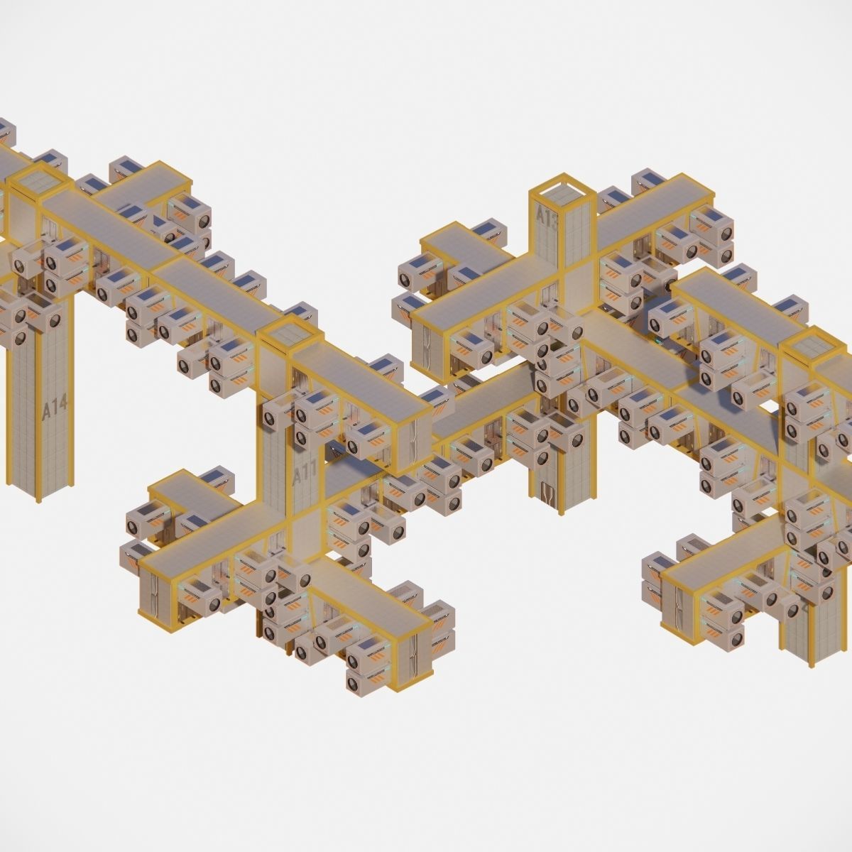 Sci-fi Public Housing 002 3D model_9