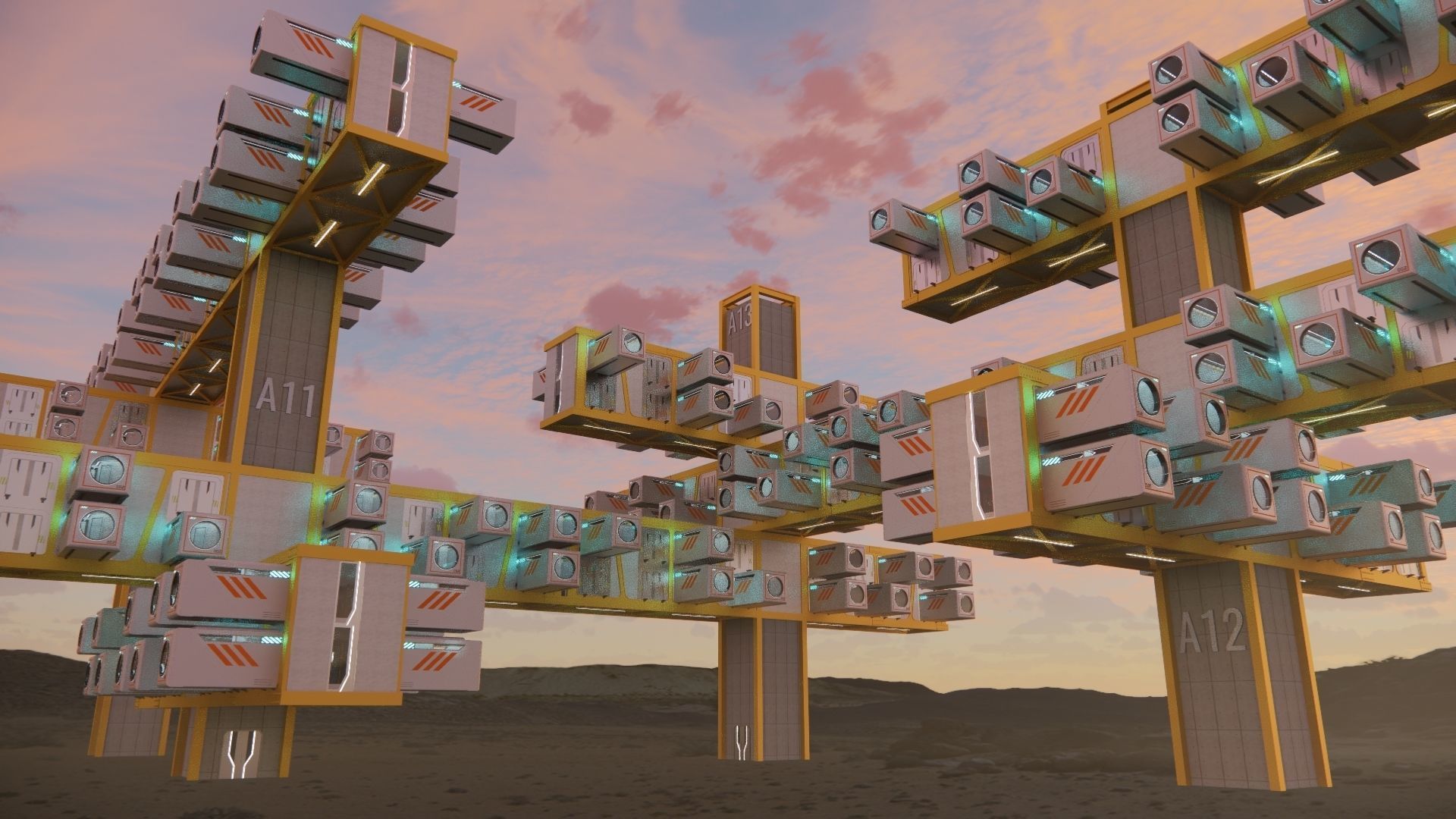 Sci-fi Public Housing 002 3D model_11