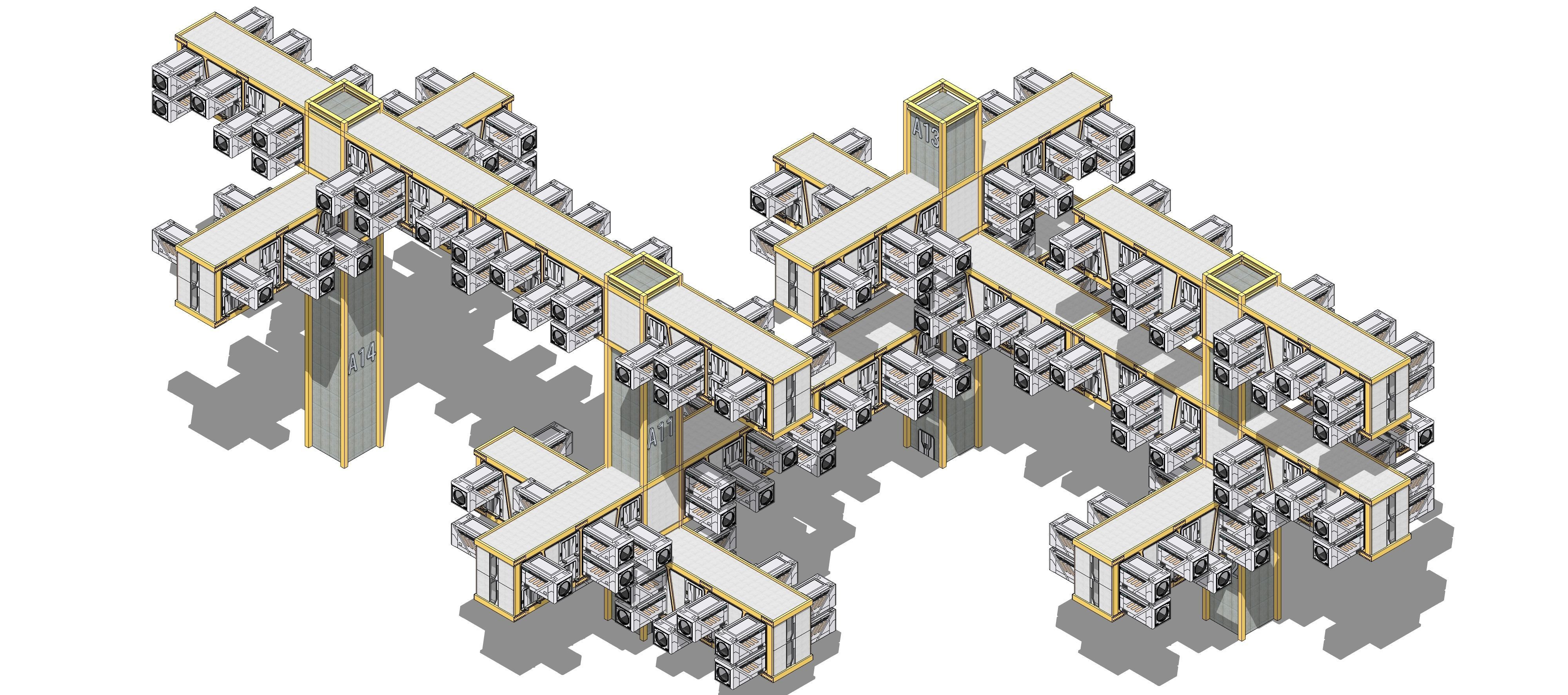 Sci-fi Public Housing 002 3D model_20