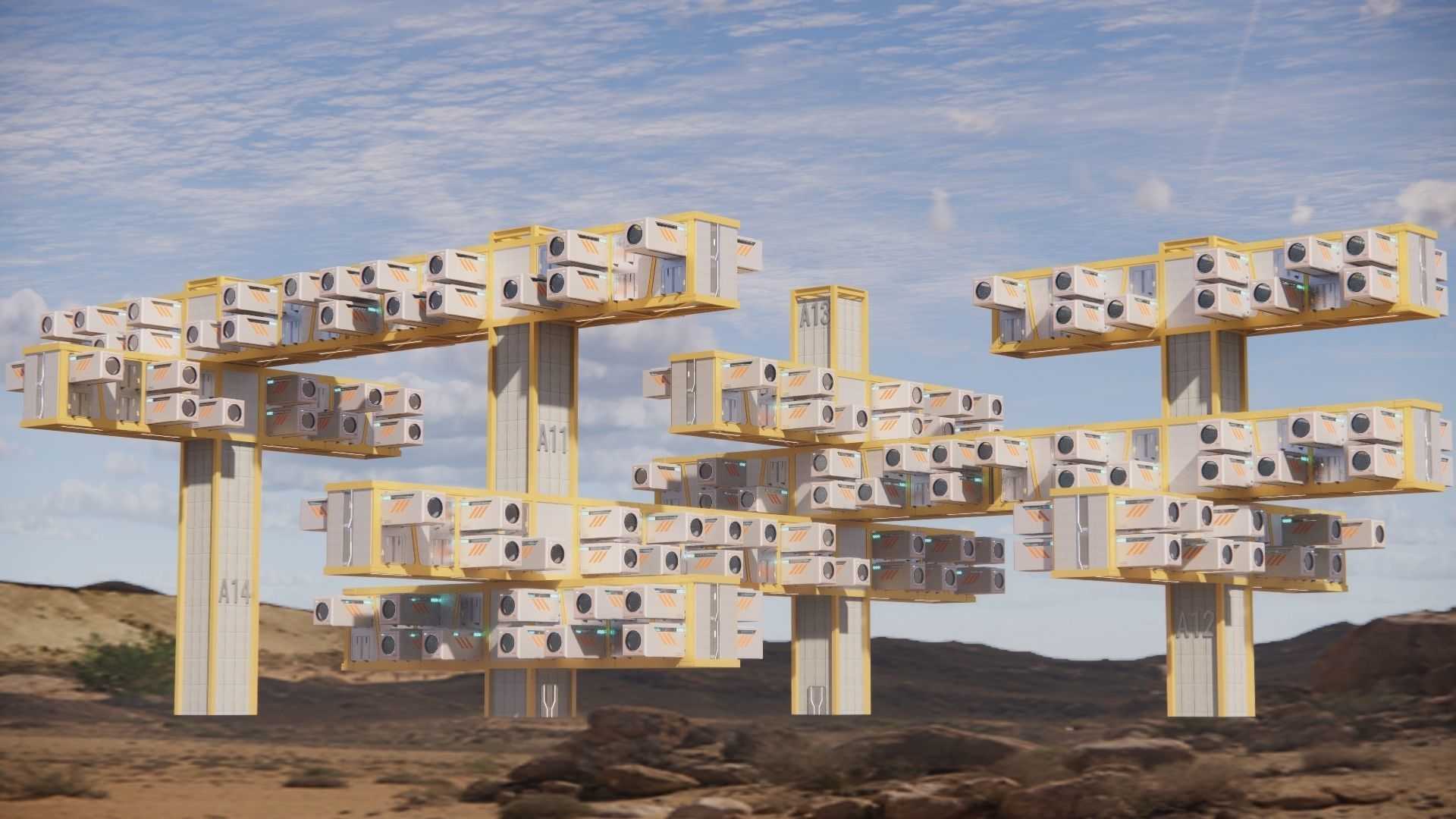 Sci-fi Public Housing 002 3D model_2