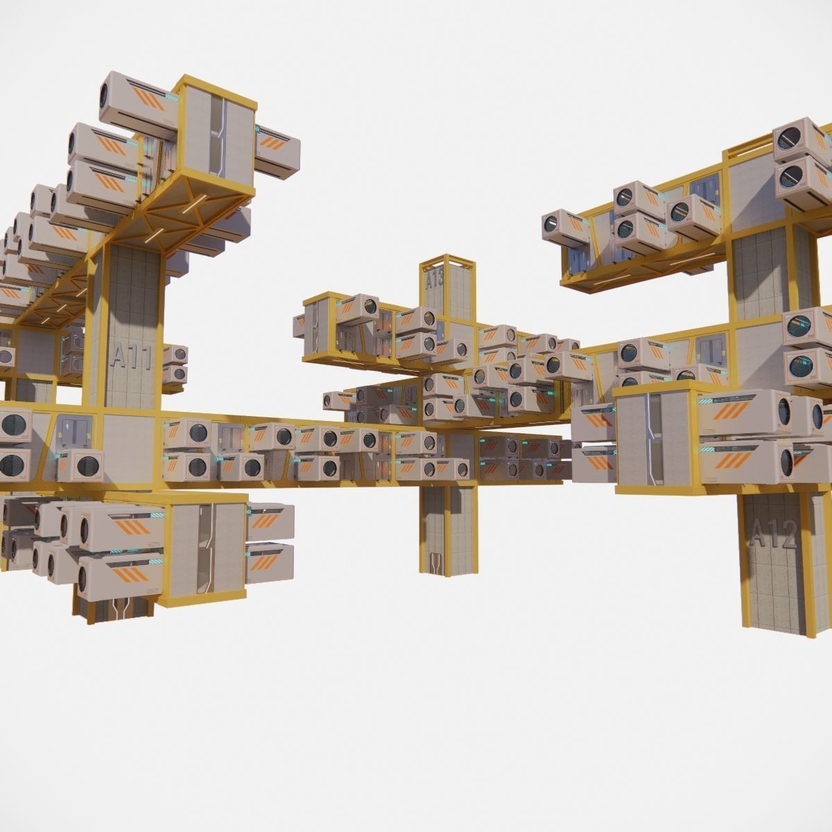 Sci-fi Public Housing 002 3D model_8