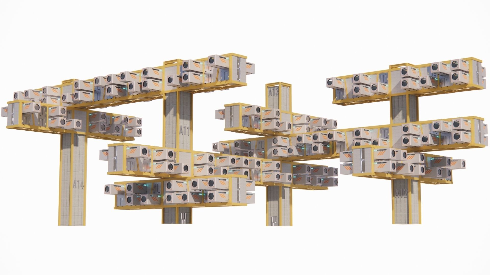 Sci-fi Public Housing 002 3D model_1