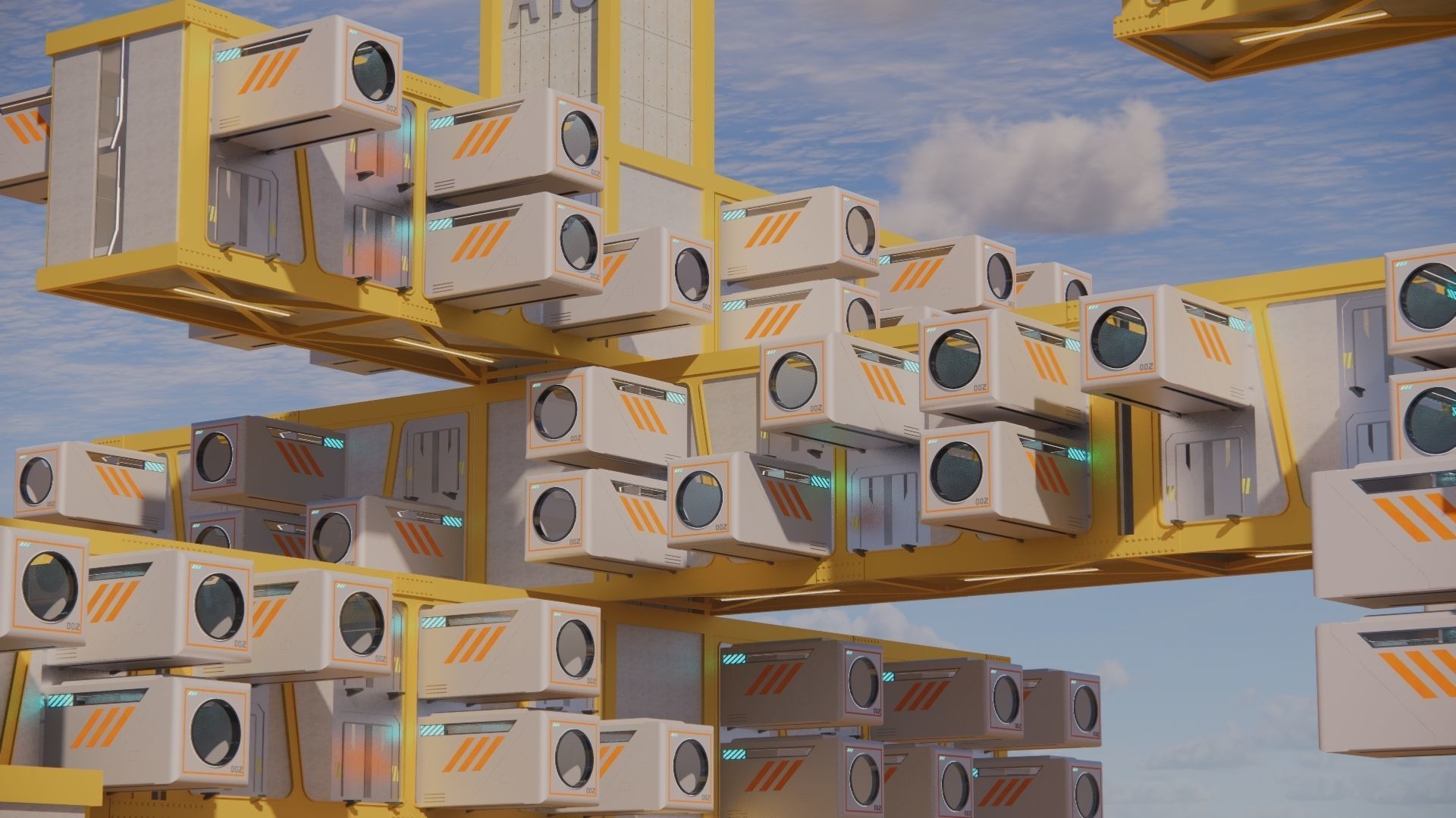 Sci-fi Public Housing 002 3D model_13