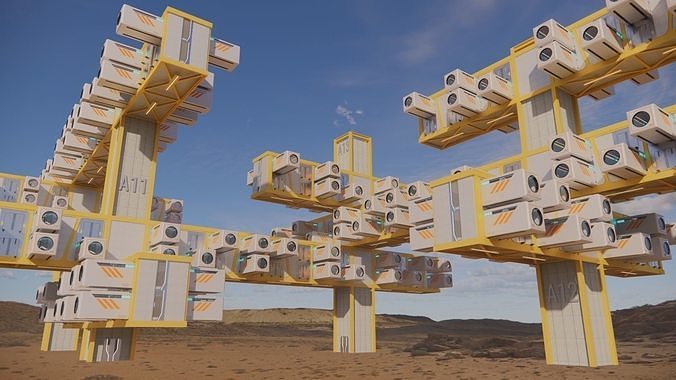 Sci-fi Public Housing 002 3D model 5
