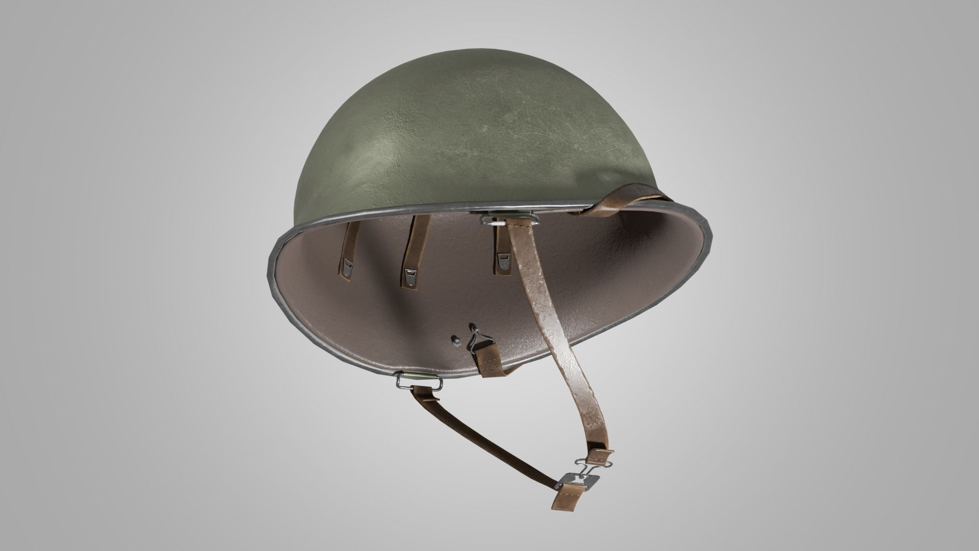 US WWII M1 Combat Helmet 3D model Low-poly 3D model_10