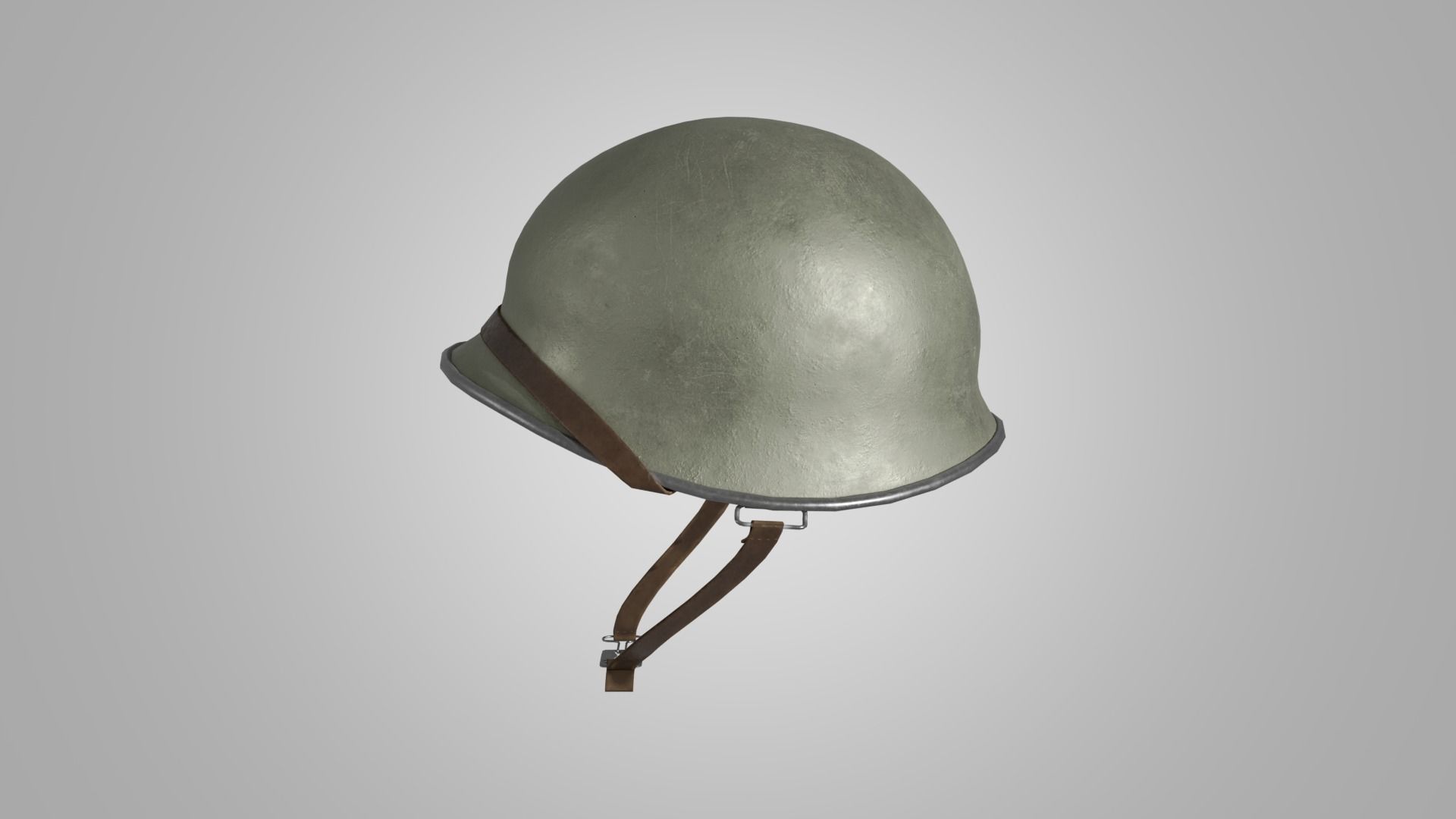 US WWII M1 Combat Helmet 3D model Low-poly 3D model_2