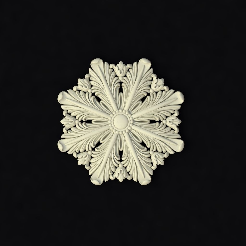 Central decor ornament for furniture 3D model_1