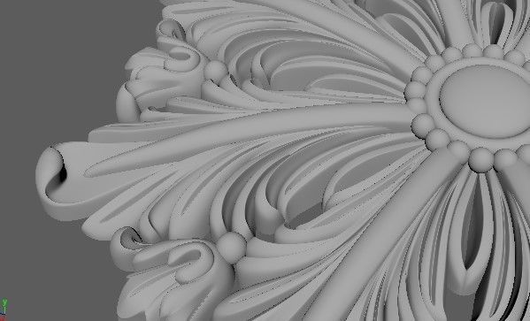 Central decor ornament for furniture 3D model_5