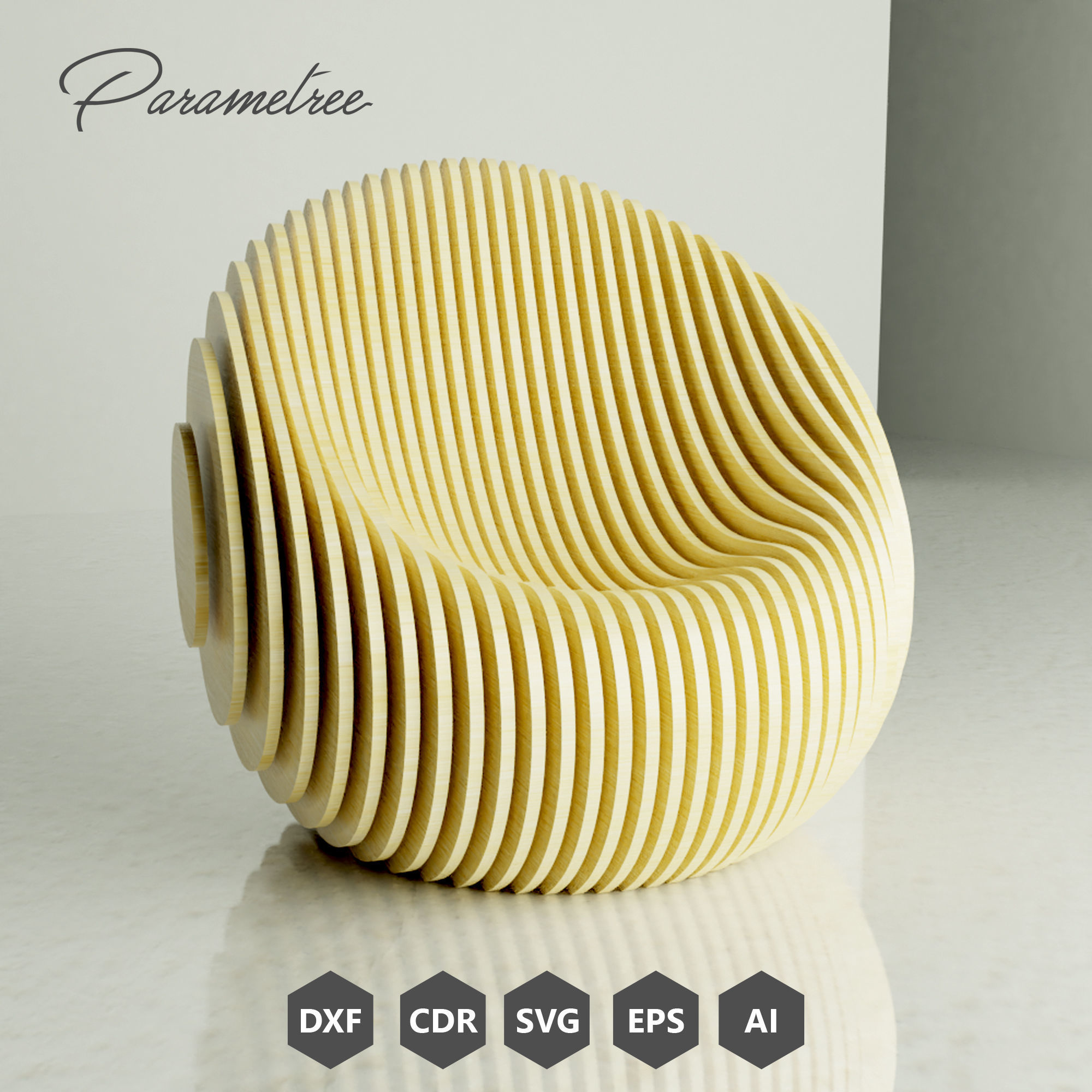 Parametric Chair Beanyx Design Digital download DXF files cnc 3D model_2