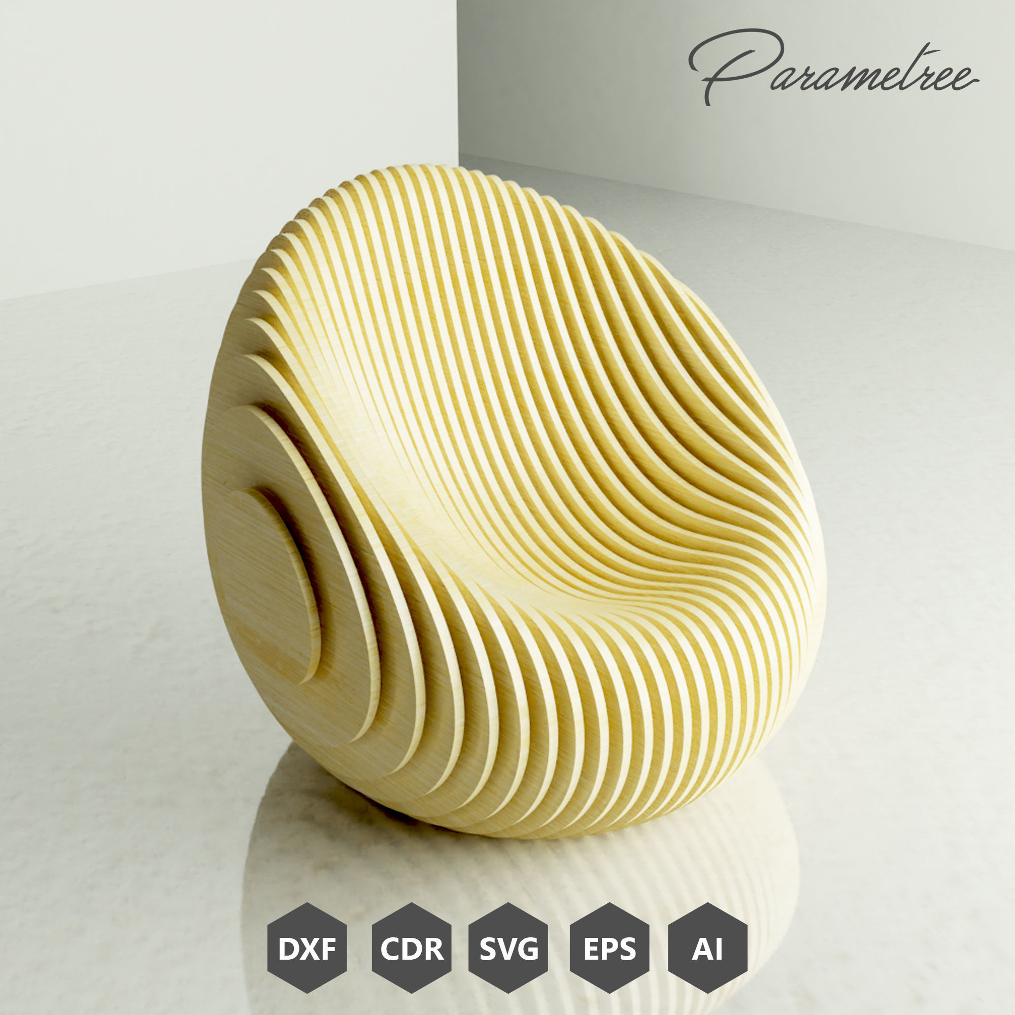 Parametric Chair Beanyx Design Digital download DXF files cnc 3D model_1
