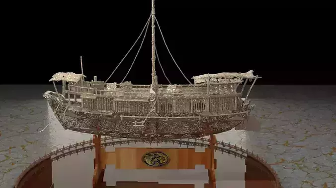 Chinese junk boat 3D model
