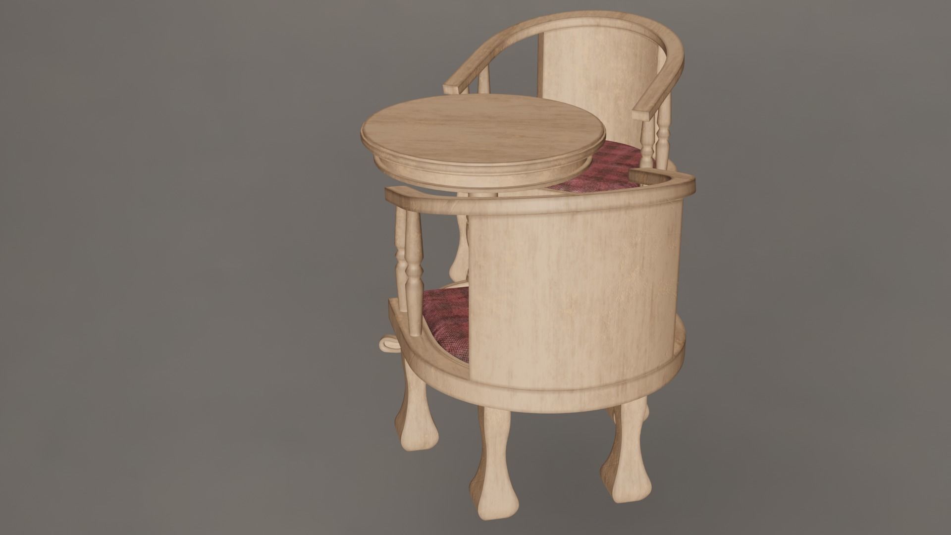 Coffee Table And Chairs Set 3D model_14