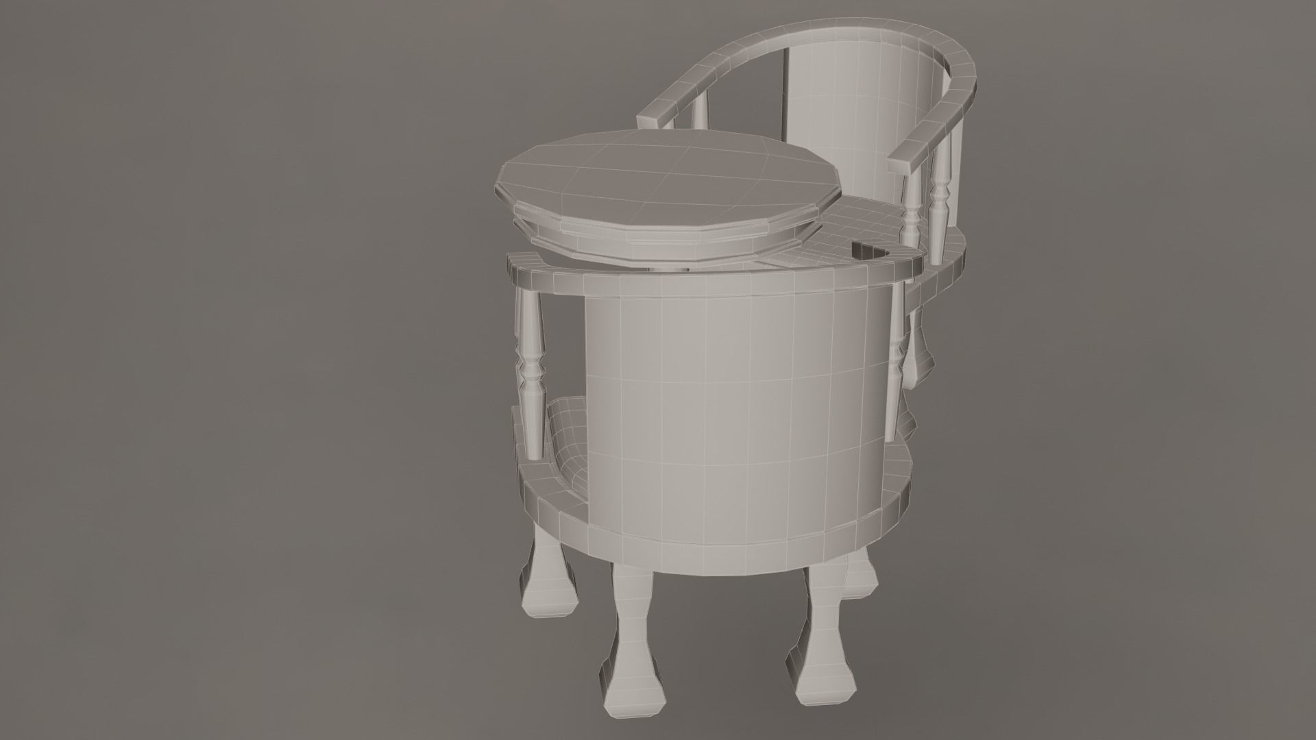 Coffee Table And Chairs Set 3D model_16