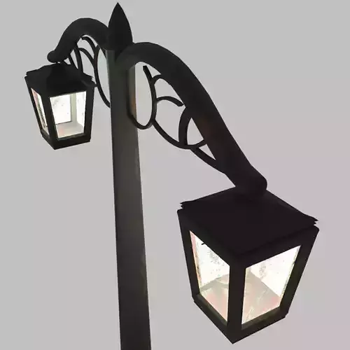 Old Street Lamp Low-poly 3D model