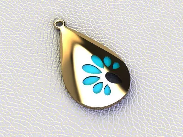 Enameled Drop Set gold 3D print model