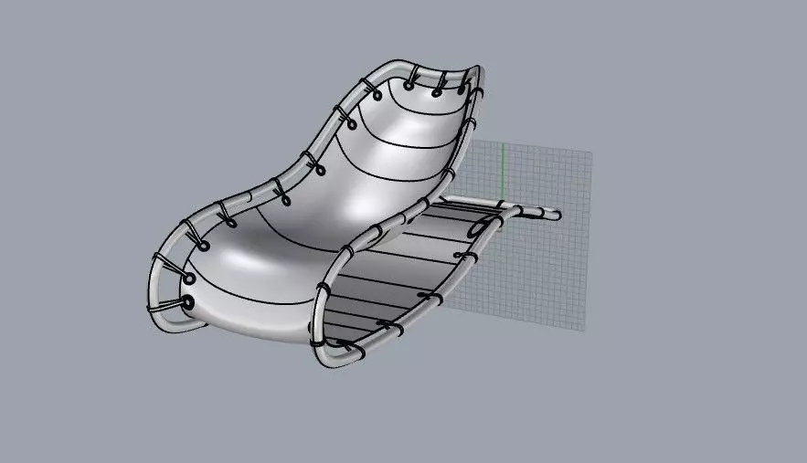 leather sunbed 3D model