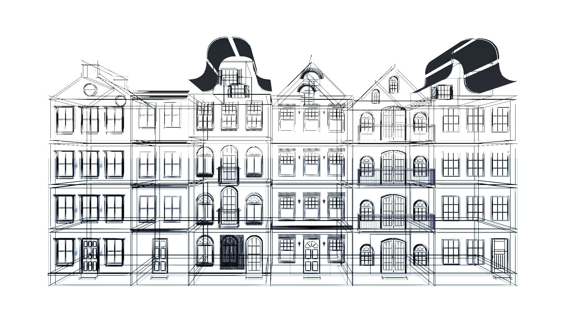 AMSTERDAM HOUSES  Low-poly 3D model_2