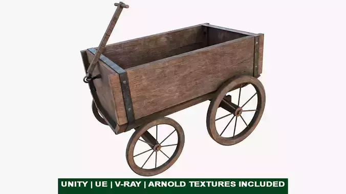 Wooden Cart02 All PBR Unity UE Textures Included