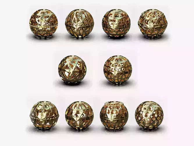 10 Spherical charm beads