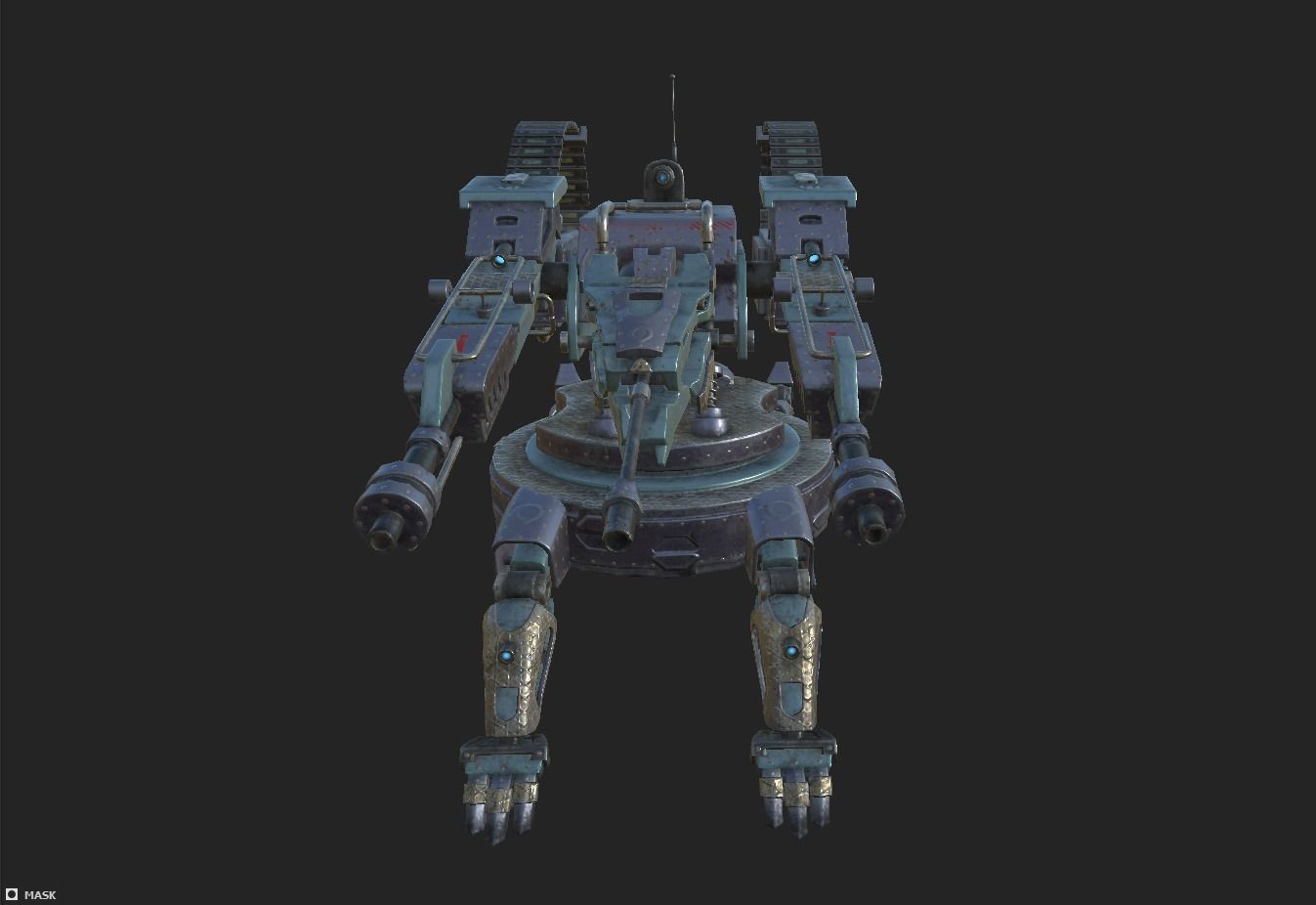 Beast Turret Low-poly 3D model_5