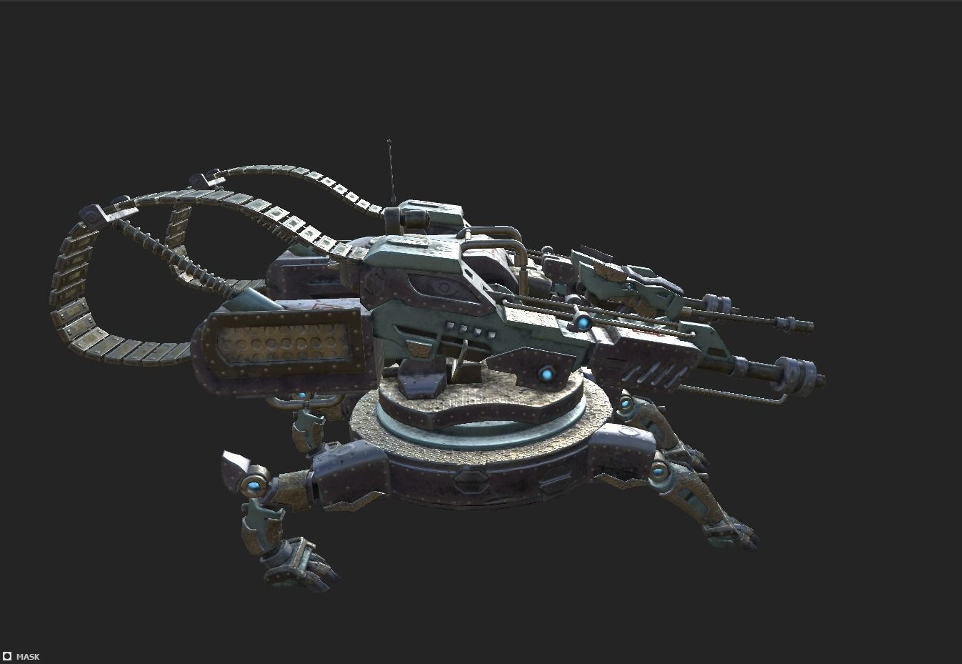 Beast Turret Low-poly 3D model_4
