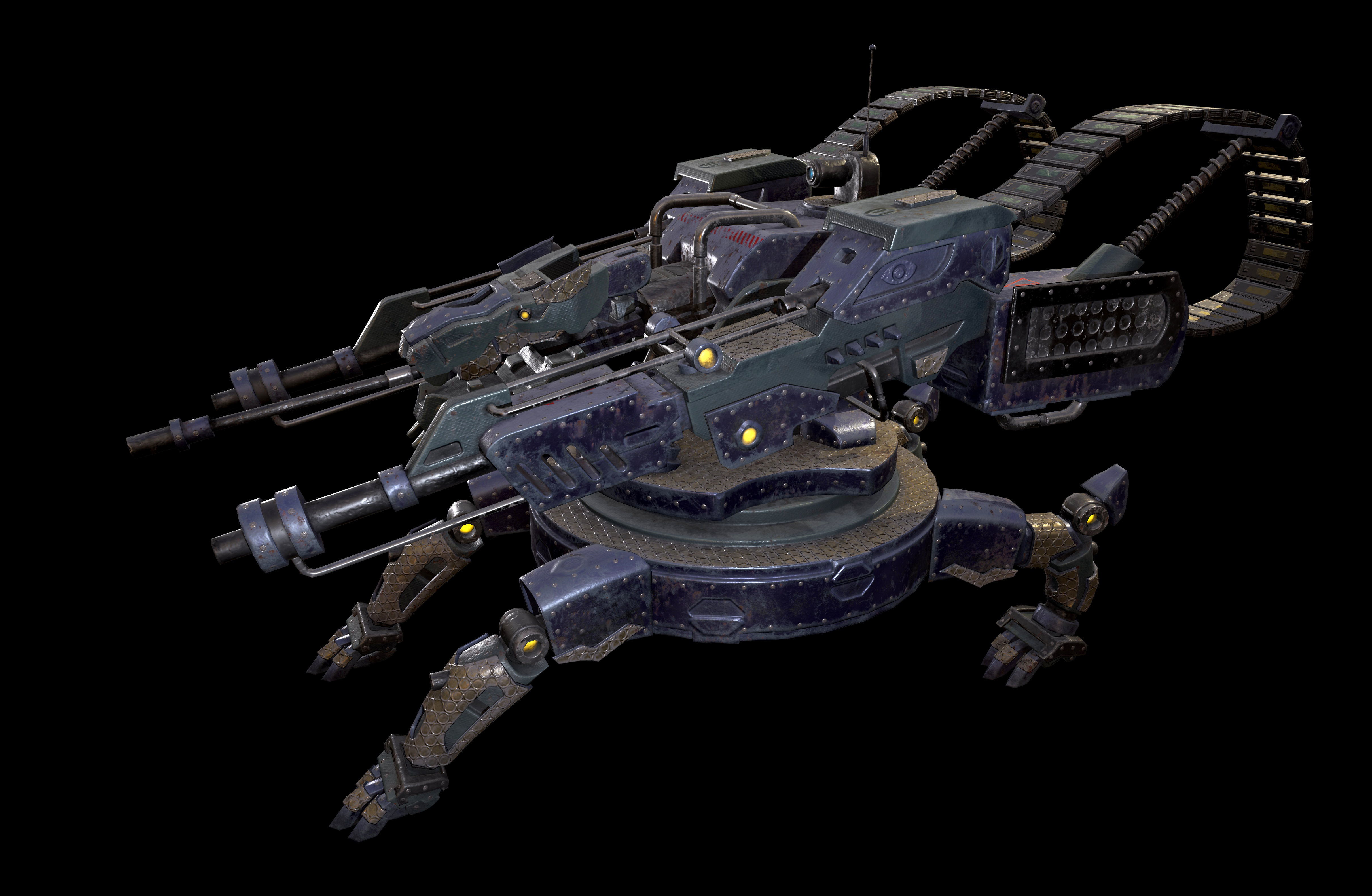 Beast Turret Low-poly 3D model_8