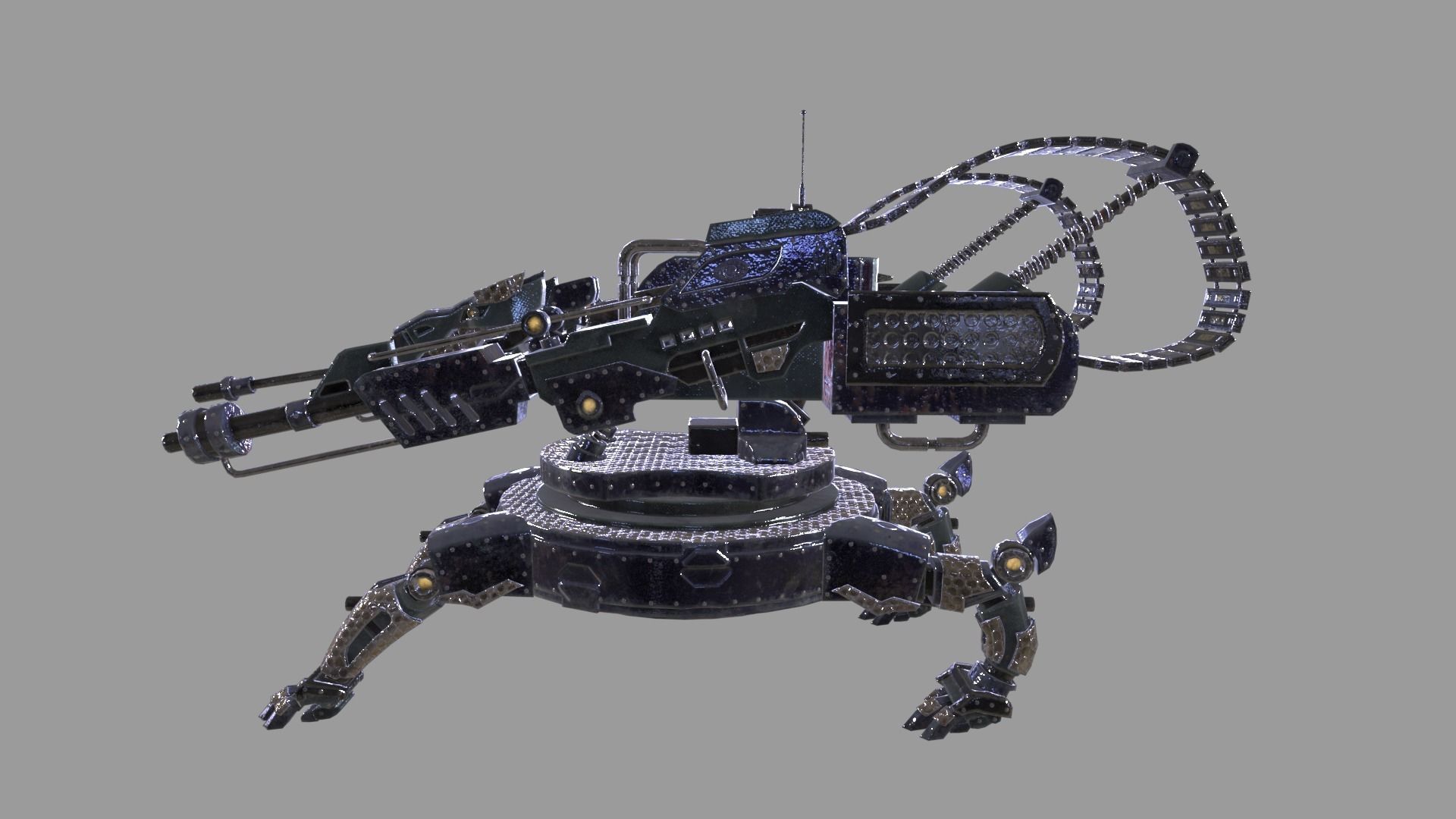 Beast Turret Low-poly 3D model_17