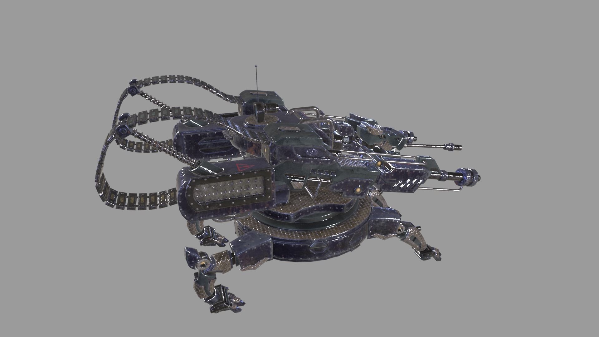 Beast Turret Low-poly 3D model_16