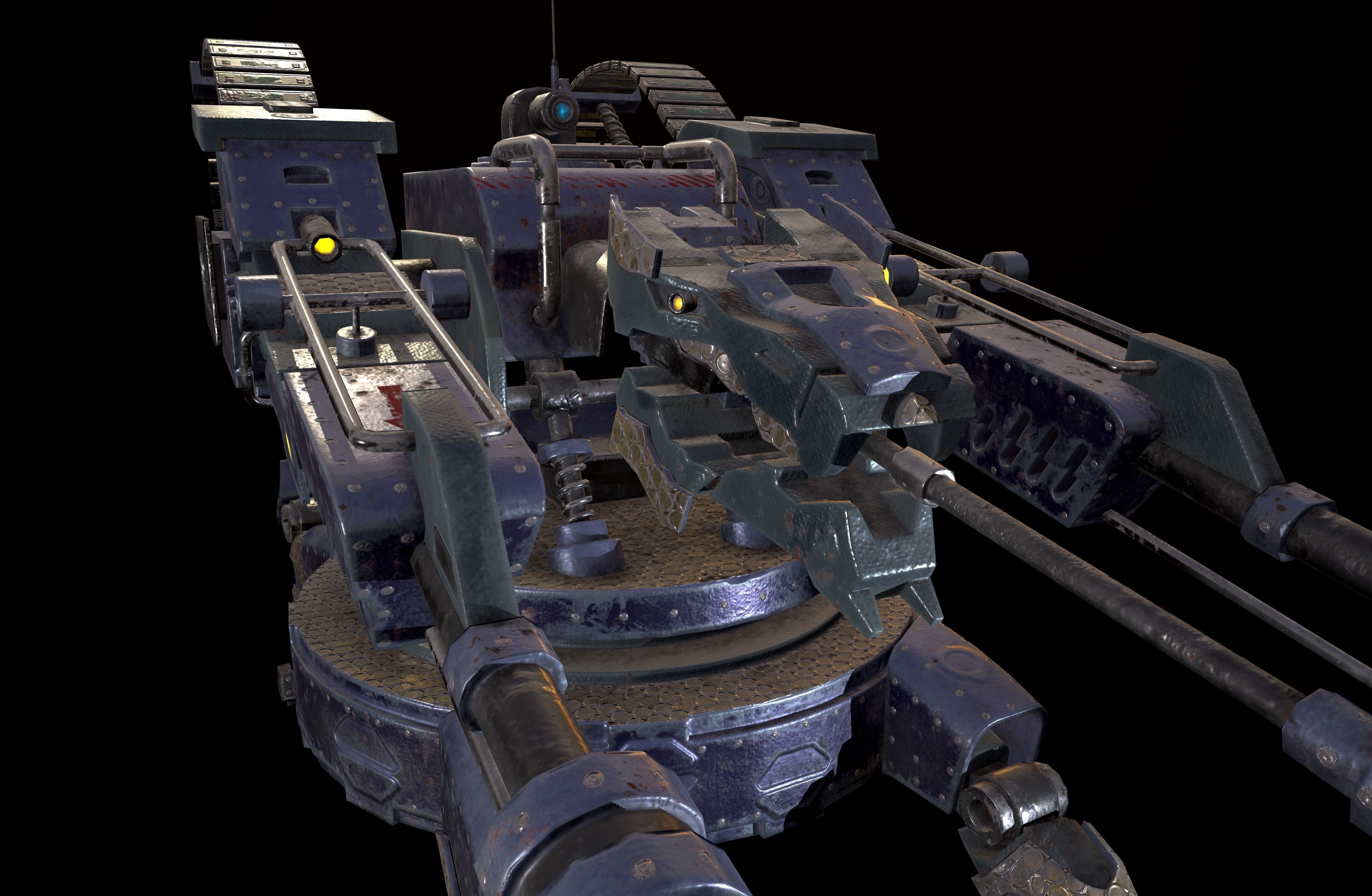 Beast Turret Low-poly 3D model_9