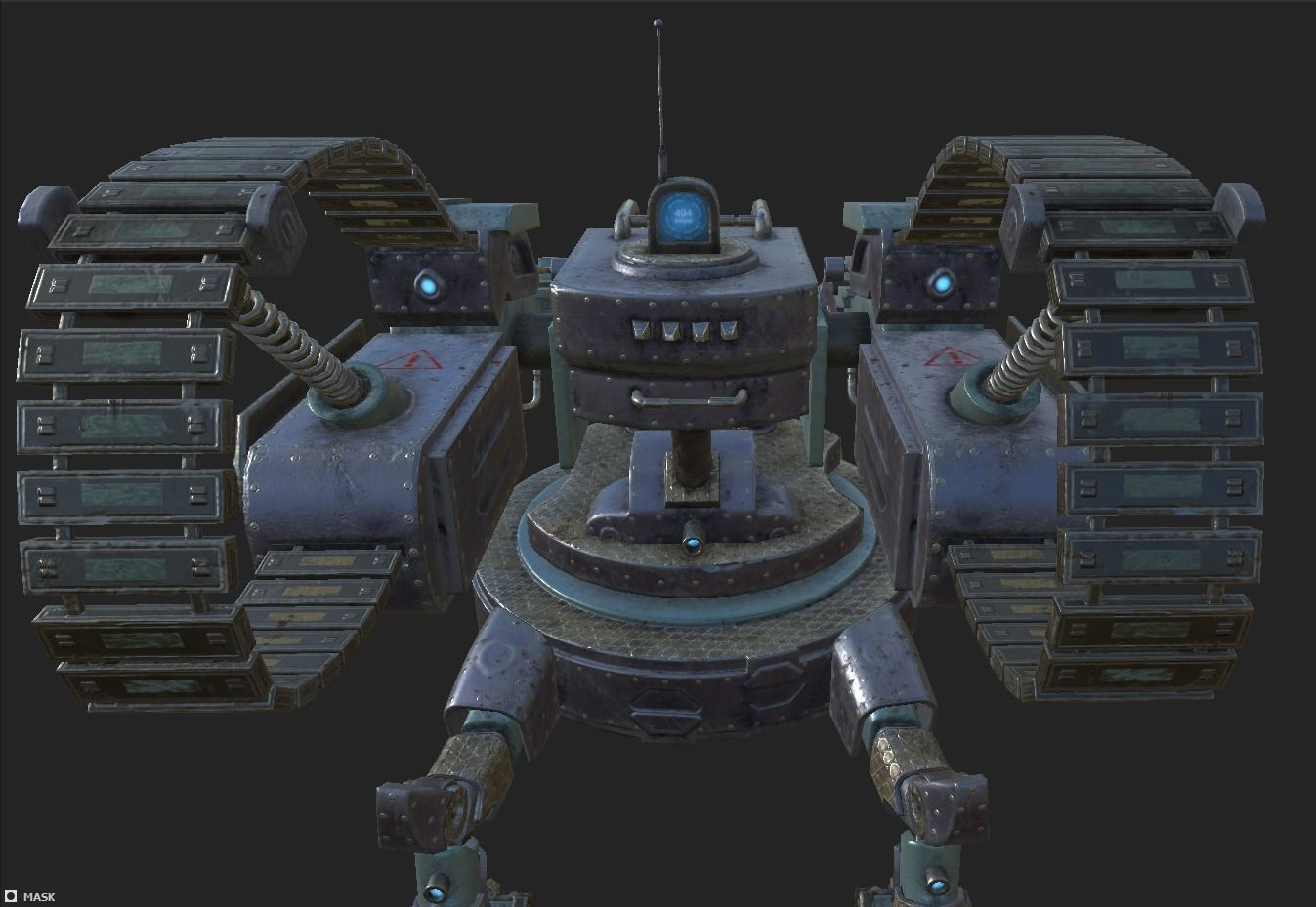 Beast Turret Low-poly 3D model_7