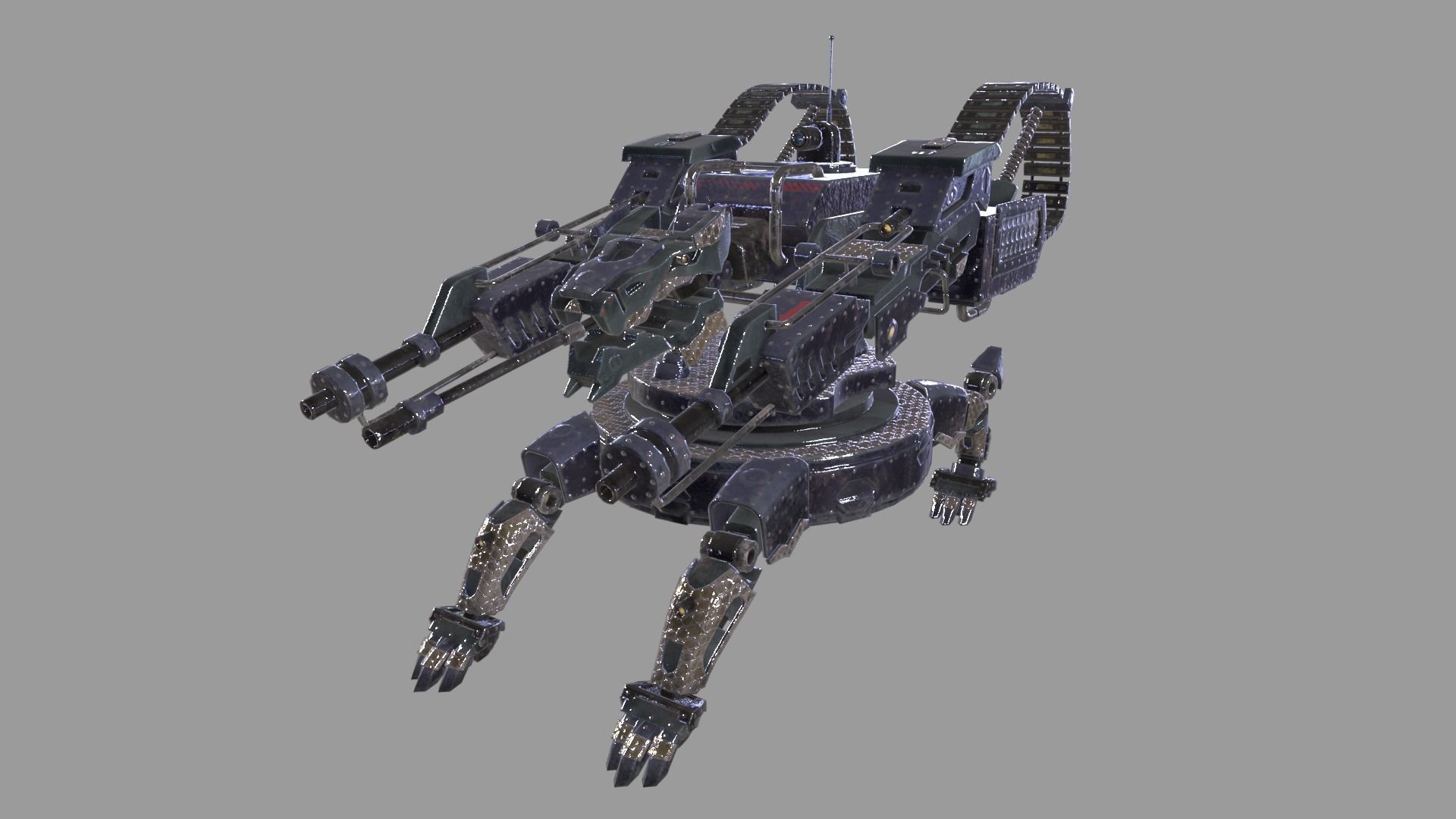 Beast Turret Low-poly 3D model_15