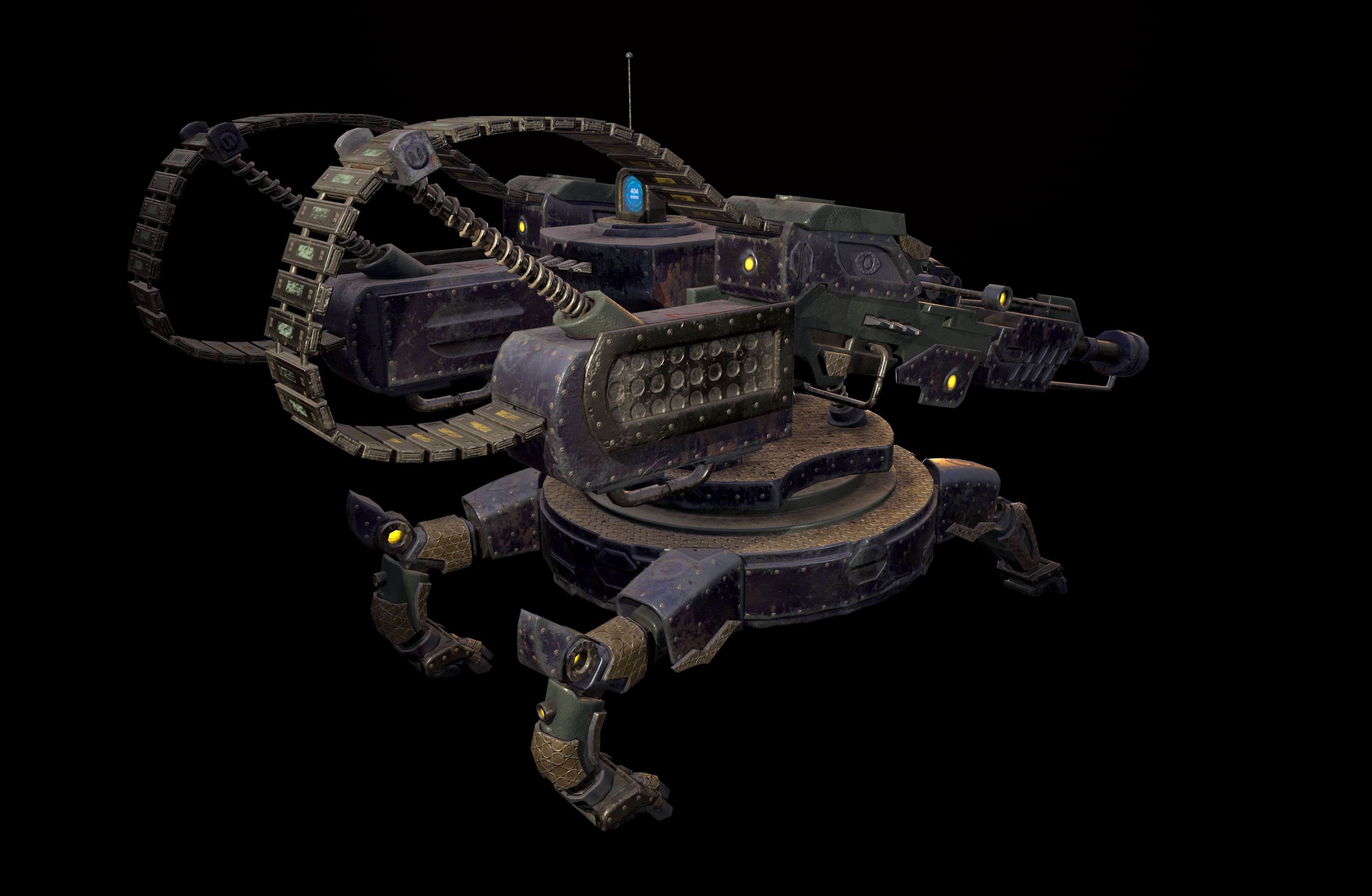 Beast Turret Low-poly 3D model_1