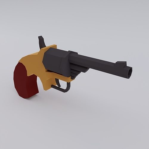 Colt Open Top Pocket Model Revolver Low-poly 3D model