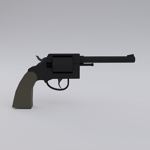 Colt Police Positive revolver Low-poly 3D model