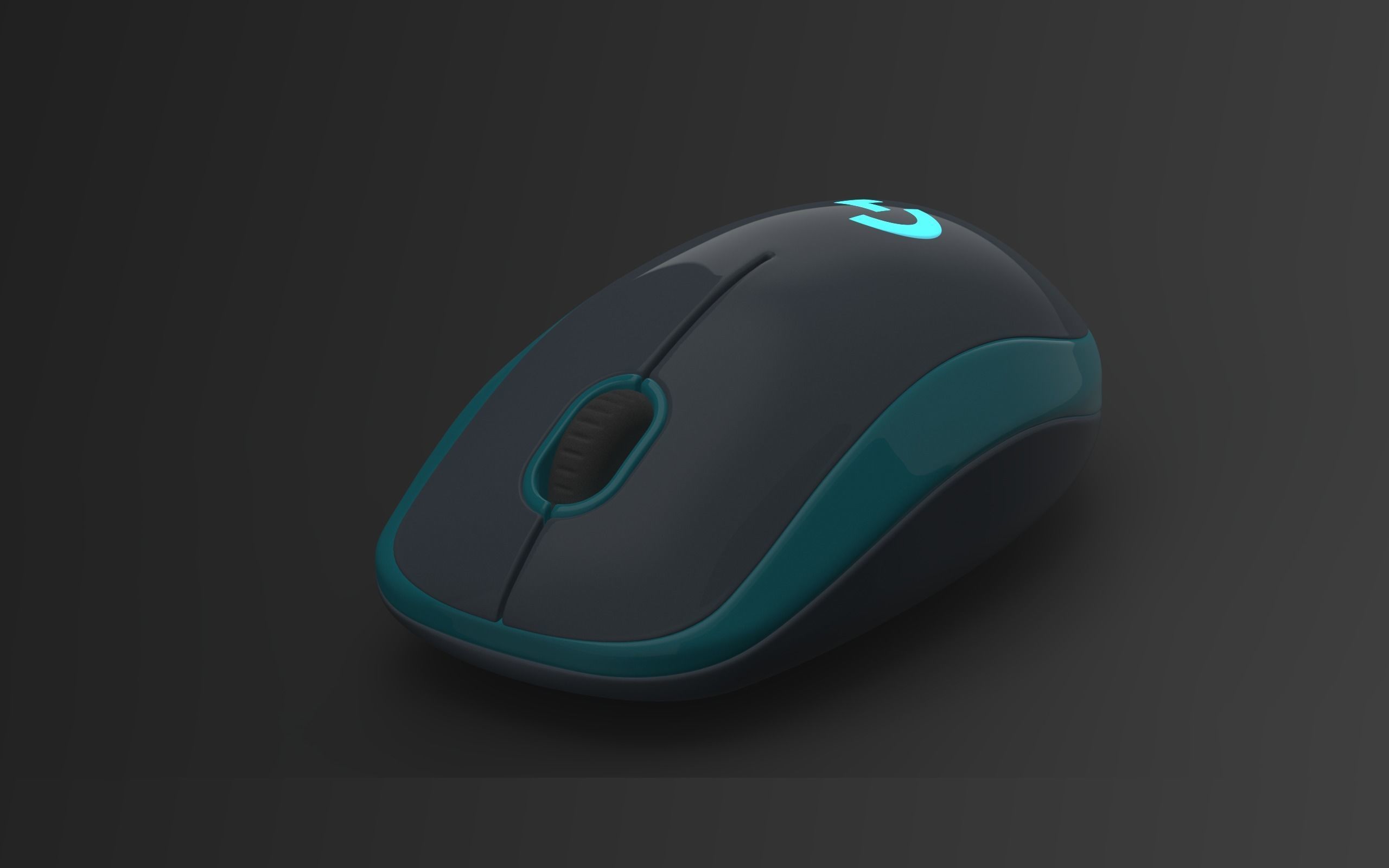 Mouse 3D computer with lights Free 3D model_1