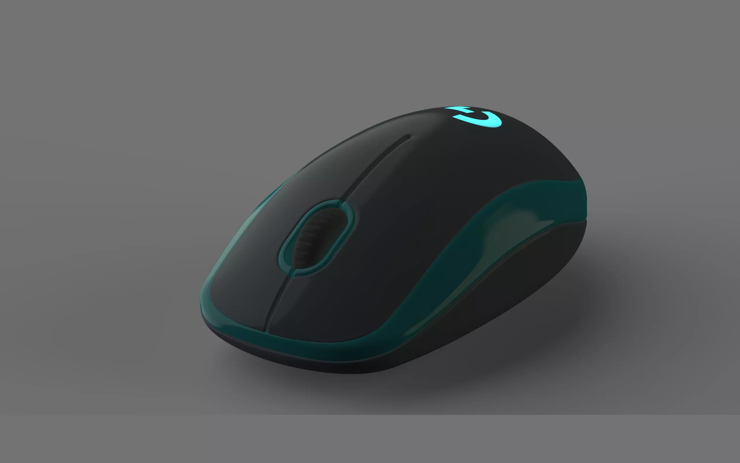 Mouse 3D computer with lights Free 3D model_0