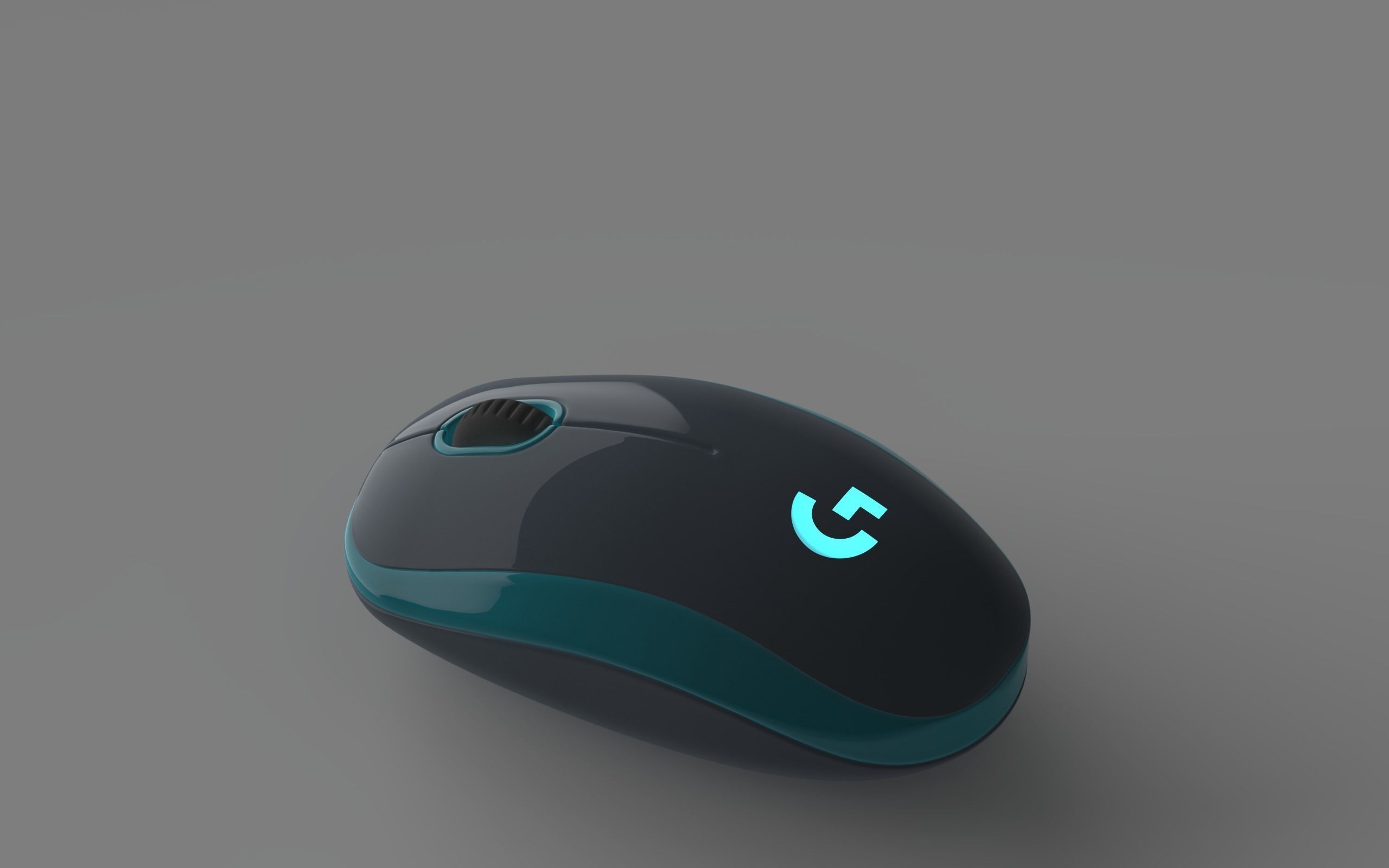 Mouse 3D computer with lights Free 3D model_3